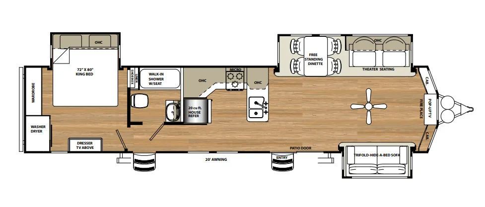 Forest River Sandpiper Destination 393CK floor plan