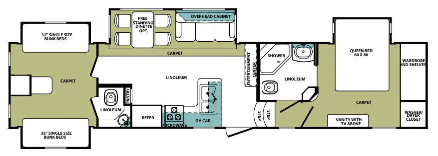 Forest River Cardinal 3804 BH floor plan