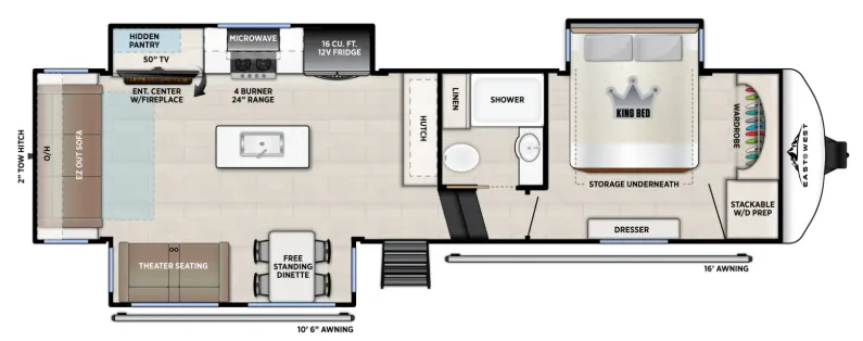 East to West Tandara 295RL floor plan