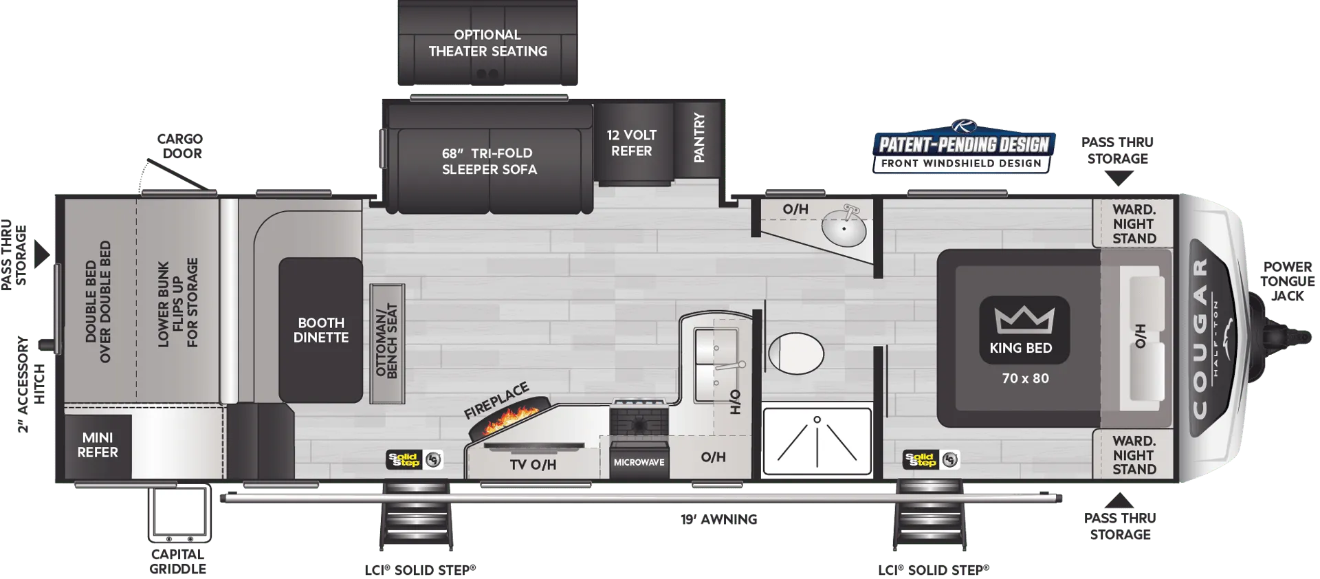 2024 Keystone Cougar Half-Ton 30BHSWE - Floor plan