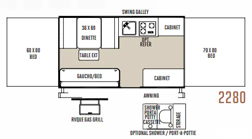 Forest River Rockwood Freedom 2280 floor plan