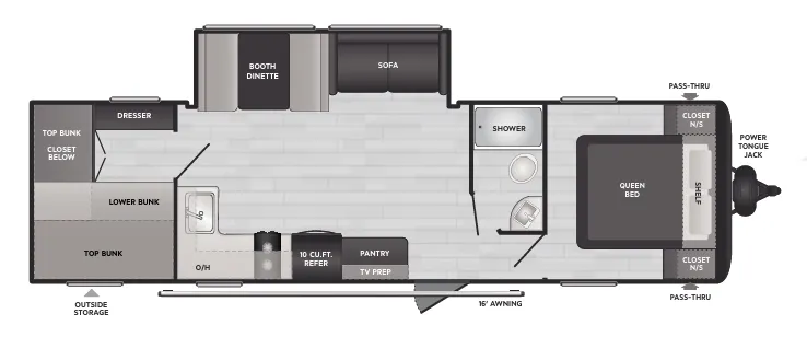 Keystone Hideout Sport 291BR floor plan