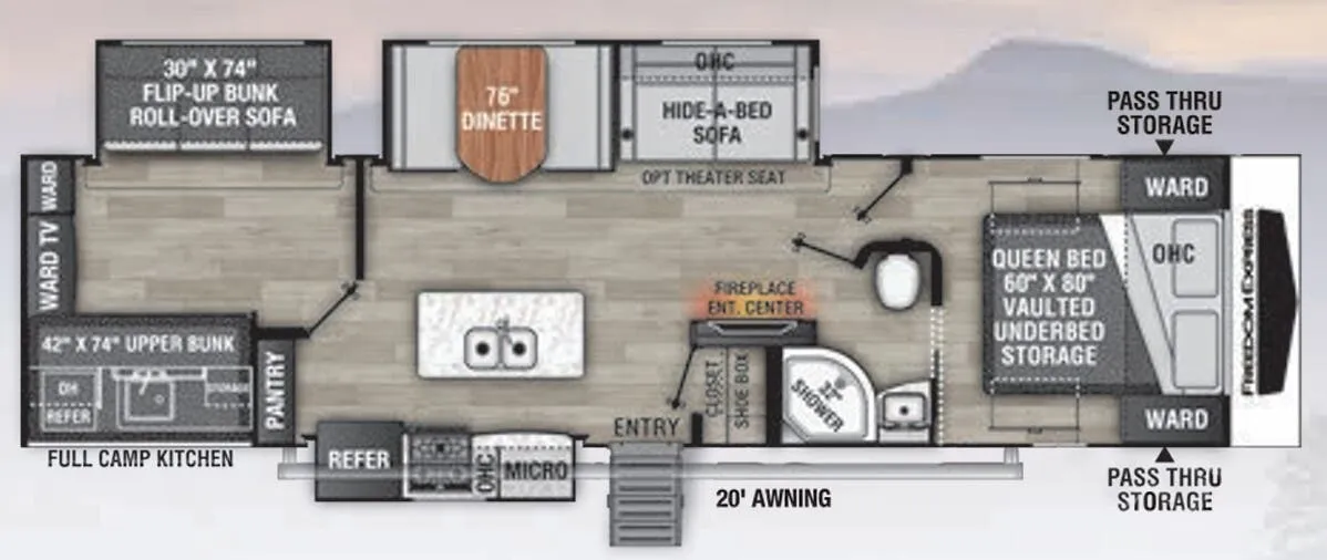 Coachmen Freedom Express Liberty Edition 320BHDSLE floor plan