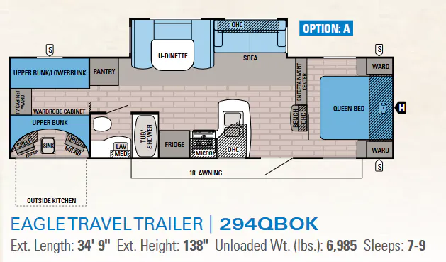 Jayco Eagle 294QBOK floor plan