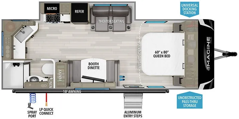2026 Grand Design Imagine XLS 22MLE - Floor plan