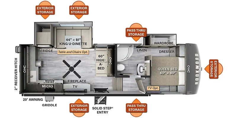 2026 Forest River Rockwood Signature 301RK floor plan