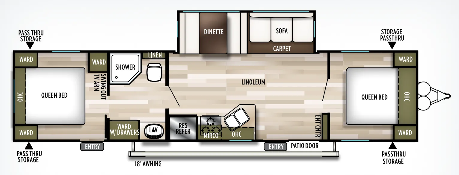 Forest River Wildwood 37BHSS2Q floor plan