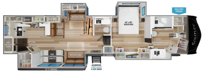Grand Design Solitude 417KB floor plan