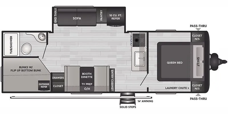 Keystone Hideout West 25BHSWE floor plan