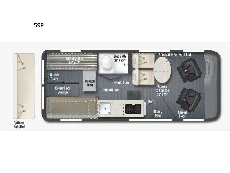 2026 Winnebago Solis 59P floor plan