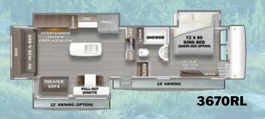 Forest River Riverstone Reserve 3670RL floor plan