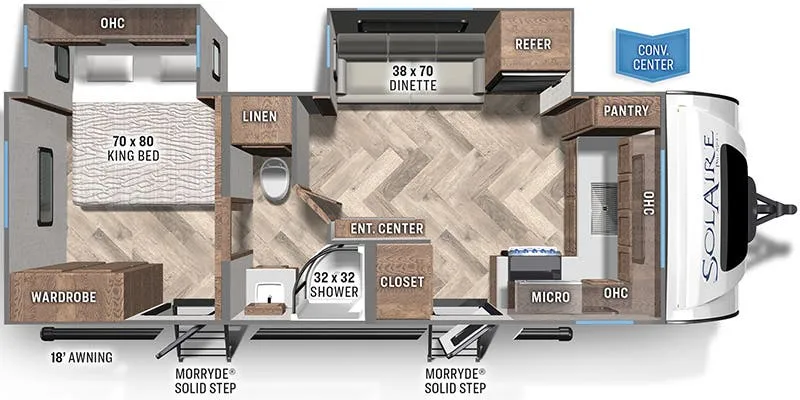 Palomino Solaire Ultra-Lite 230 FKBS floor plan