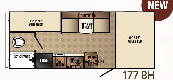 Palomino PaloMini 177 BH floor plan