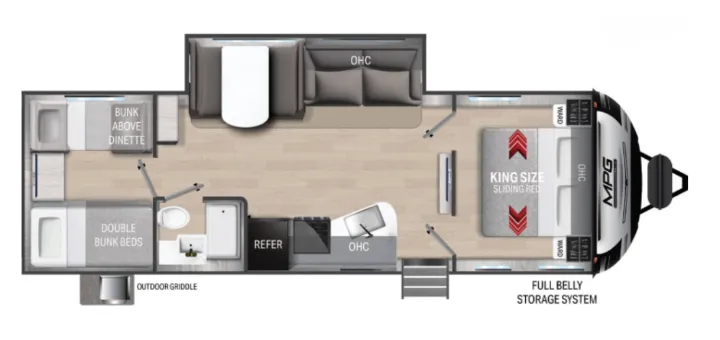2023 Cruiser RV MPG 2800QB - Floor plan