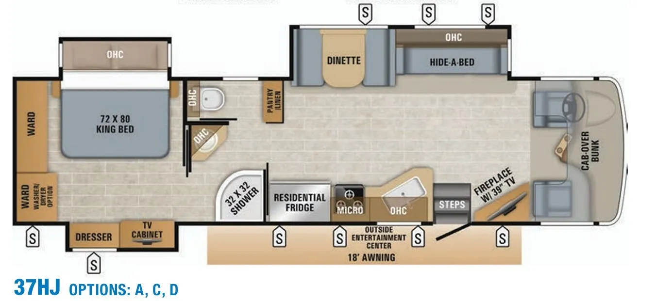 Jayco Seneca 37HJ floor plan