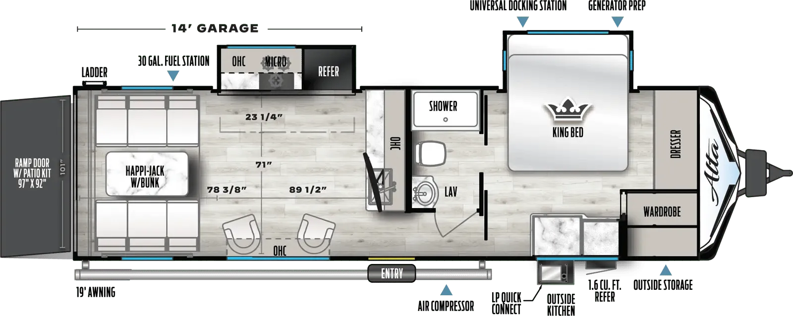 2024 East to West, INC. Alta 2870KTH - Floor plan