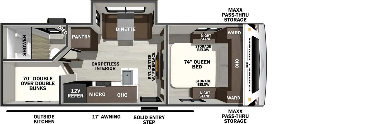 2026 Forest River Wildcat ONE 241DBEDS - Floor plan