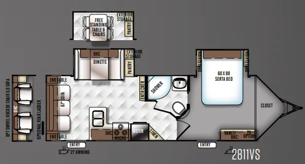 Forest River Rockwood Ultra V 2811VS floor plan