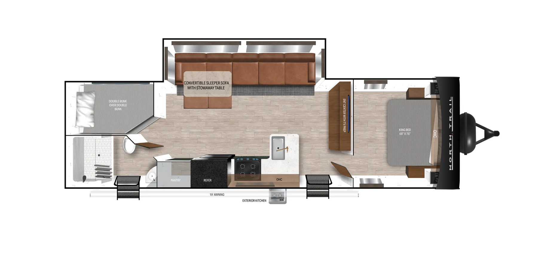 2024 Heartland North Trail 27DBH - Floor plan