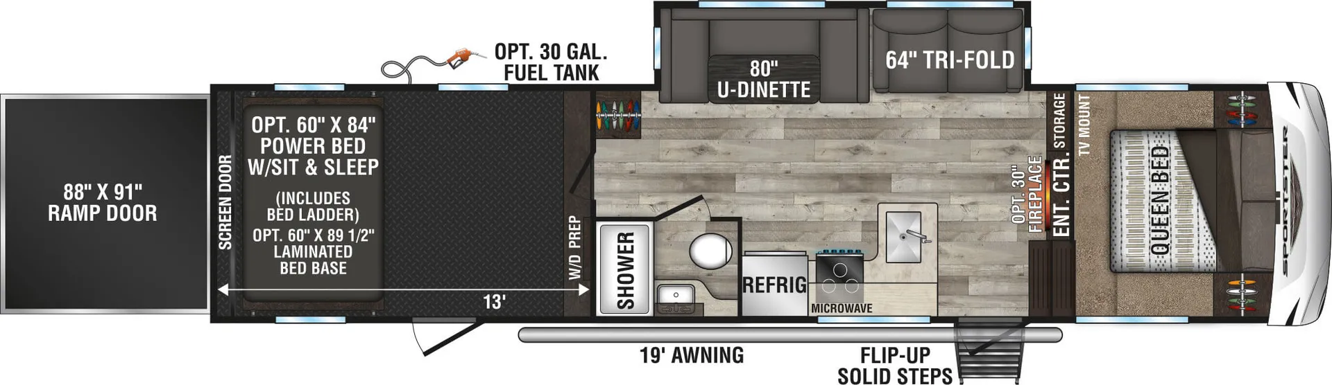 2022 Kz Sportster 331TH13 - Floor plan