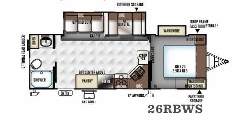 Forest River Flagstaff Super Lite 26RBWS floor plan
