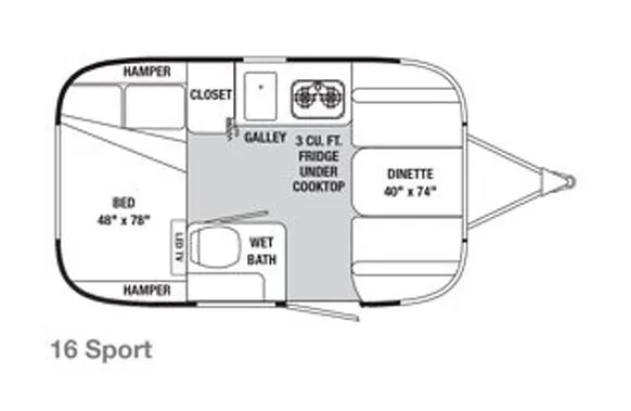 Airstream Sport 16 floor plan