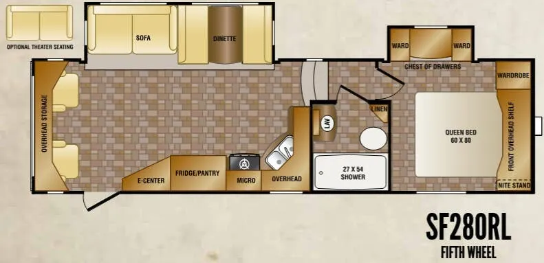 CrossRoads Sunset Trail Super Lite SF280RL floor plan