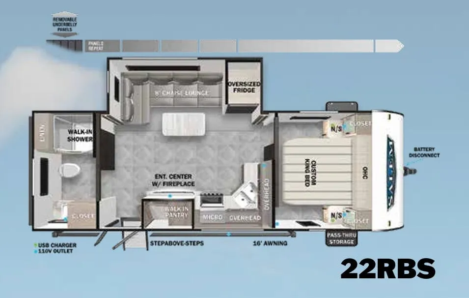 2023 Forest River Salem 22RBS - Floor plan