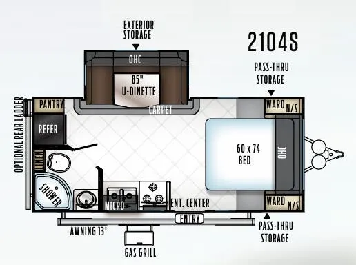Forest River Rockwood Mini Lite 2104S floor plan