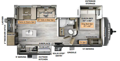 Forest River Rockwood Ultra Lite 2720IK floor plan