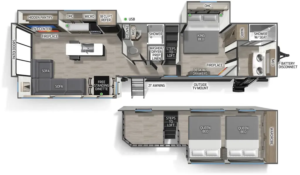 2026 Forest River Cherokee Timberwolf Black Label 39JMBL floor plan
