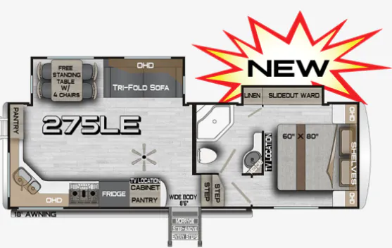 Northwood Arctic Fox NXT 275LE floor plan