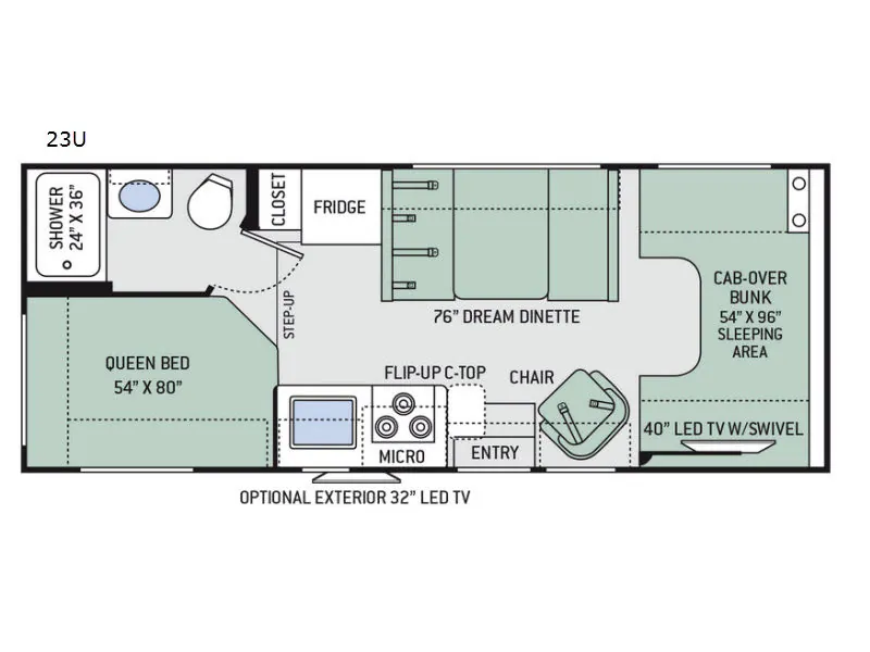 2018 Thor Motor Coach Four Winds 23U - Floor plan