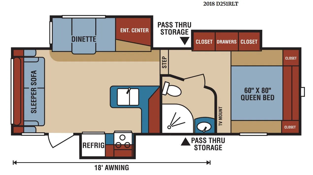 K-Z Durango Sport D251RLT floor plan
