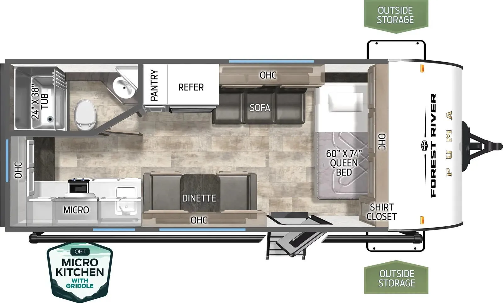 Palomino Puma Ultra Lite 18RKX floor plan