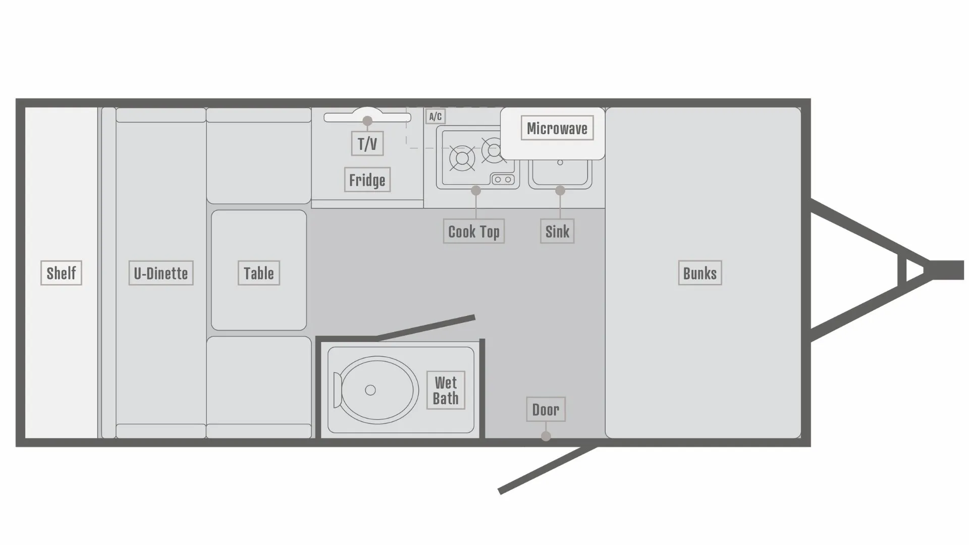 2025 Skinny Guy Campers Armor LT 17LTZ - Floor plan