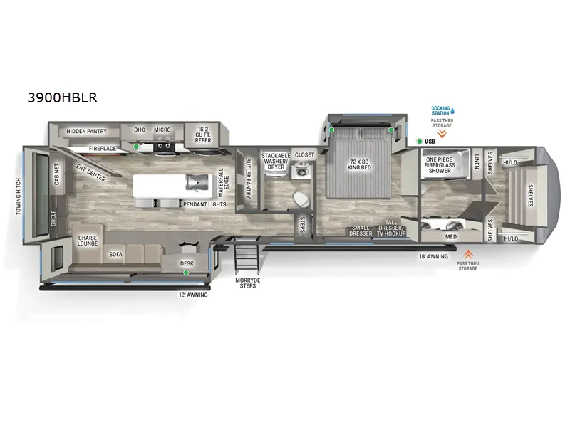 2026 Forest River Sandpiper 3900HBLR - Floor plan