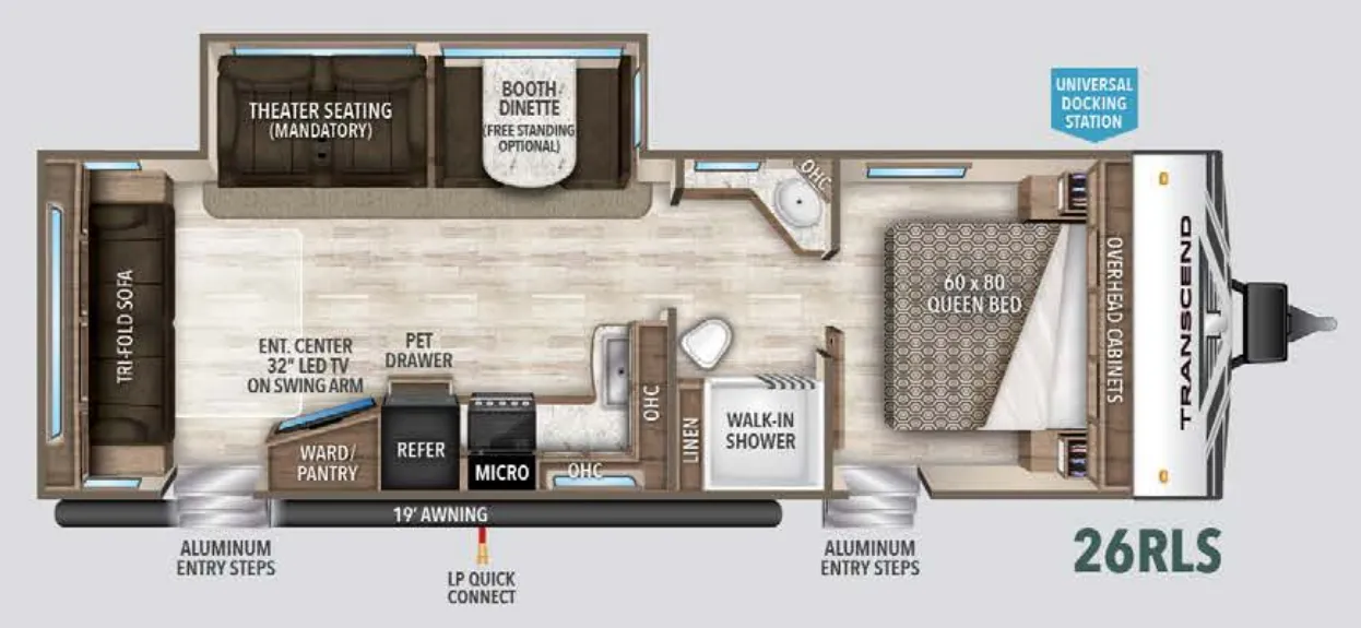 Grand Design Transcend 26RLS floor plan