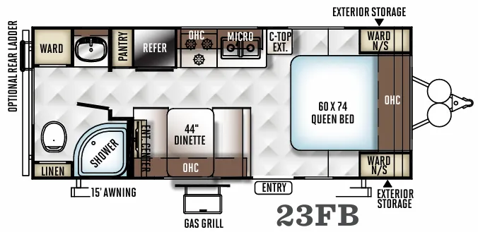 Forest River Flagstaff Micro Lite 23FB floor plan