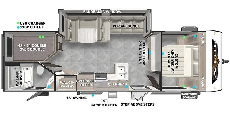2024 Forest River RV Wildwood X-Lite 263BHXL floor plan