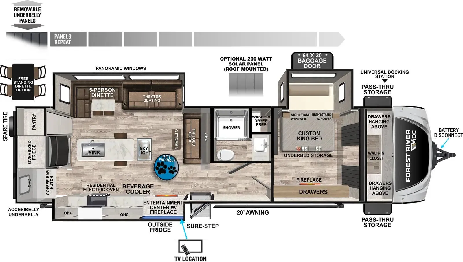 Forest River Vibe 3400XL floor plan