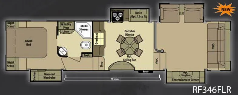 Highland Ridge Open Range Roamer RF346FLR floor plan
