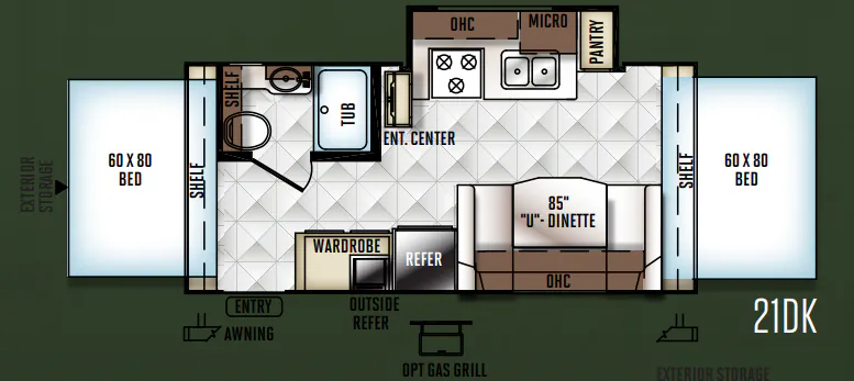 Forest River Flagstaff Shamrock 21DK floor plan