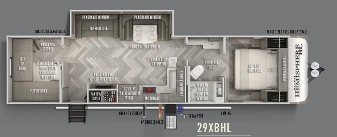 Forest River Salem Hemisphere Hyper-Lyte 29XBHL floor plan