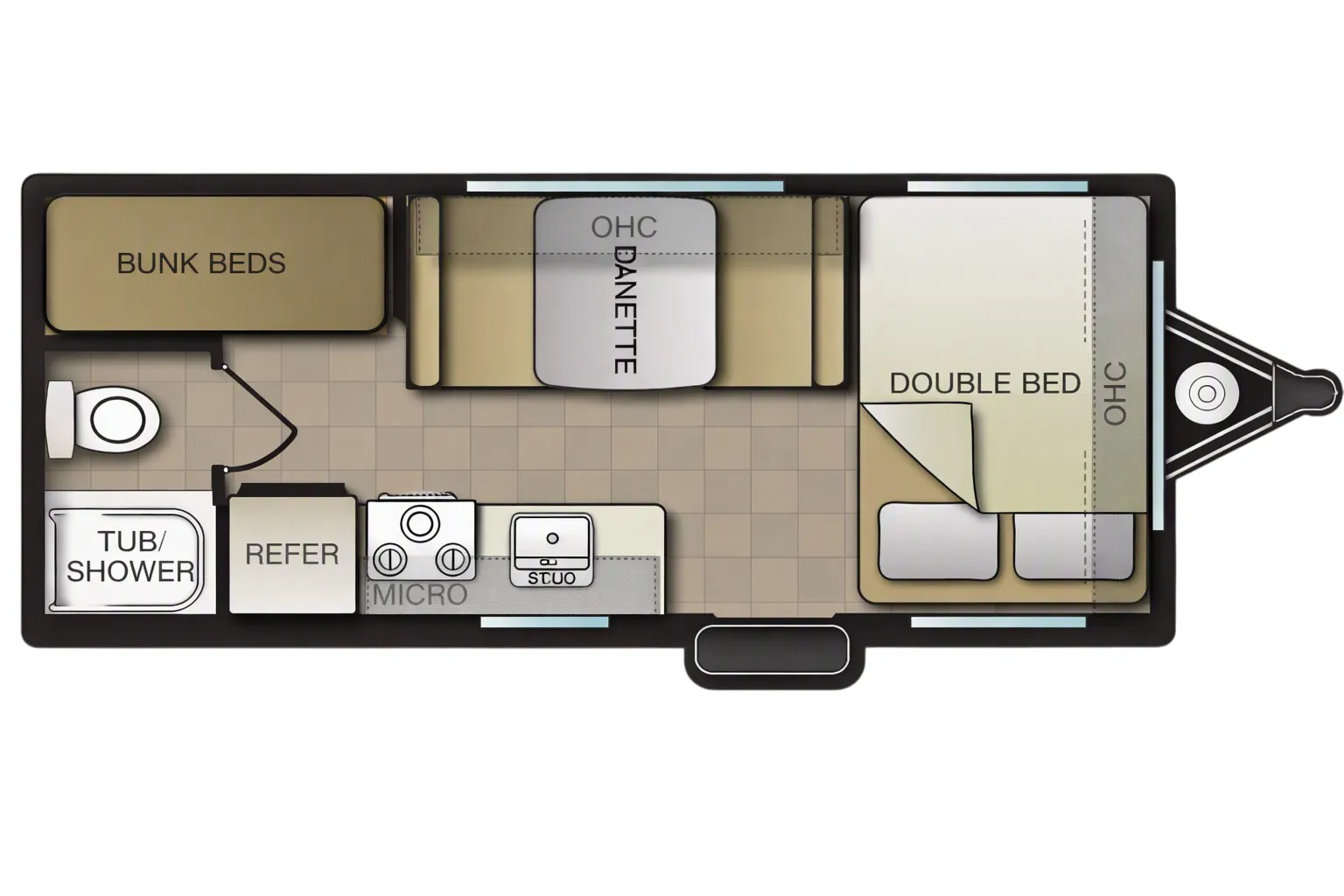 Pacific Coachworks Sea Breeze 16BB floor plan