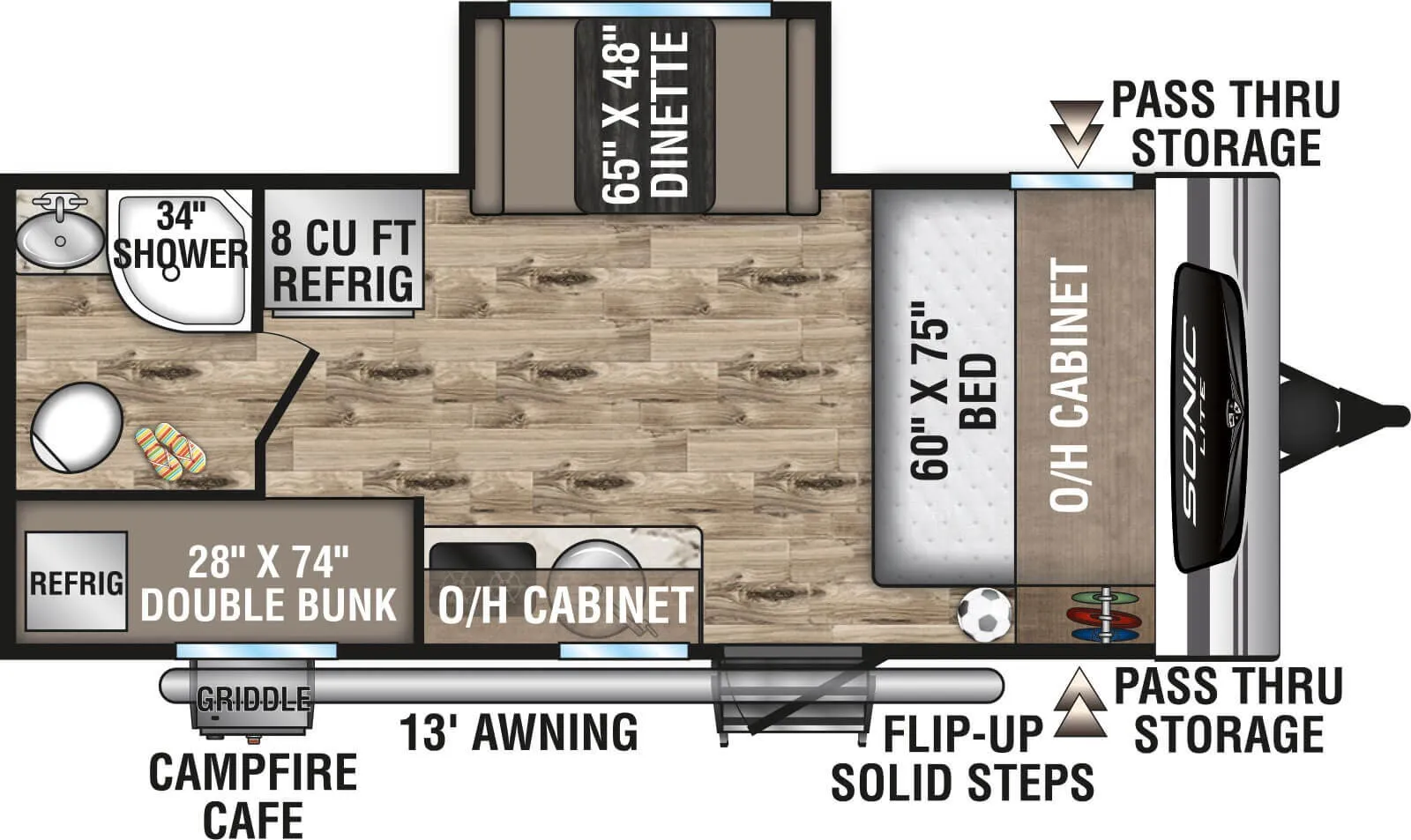 Venture RV Sonic Lite SL169VUD floor plan