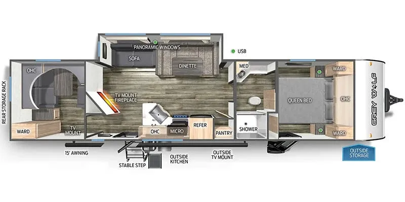 Forest River Cherokee Grey Wolf 29NM floor plan