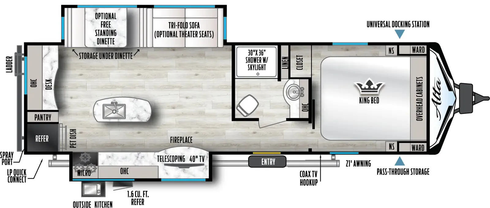 2025 East to West Alta 2810KIK - Floor plan