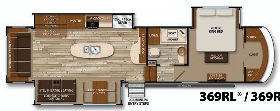 2014 Grand Design Solitude 369RL floor plan