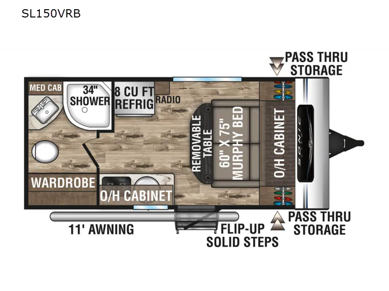 2023 Venture RV Sonic Lite SL150VRB - Floor plan